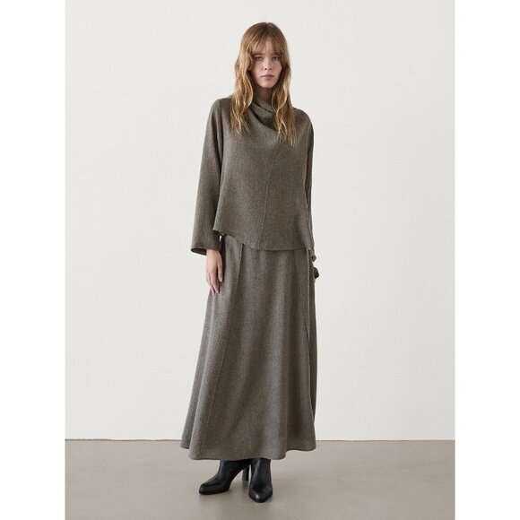 Massimo Dutti Dresses & Skirts - Massimo Dutti Womens Midi Skirt EU 34 US 2 Gray Wool blend 5288/288 NWT